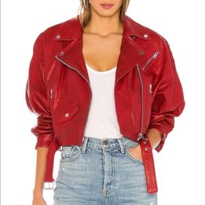 Lamarque DYLAN 80's Red Leather Biker Jacket
